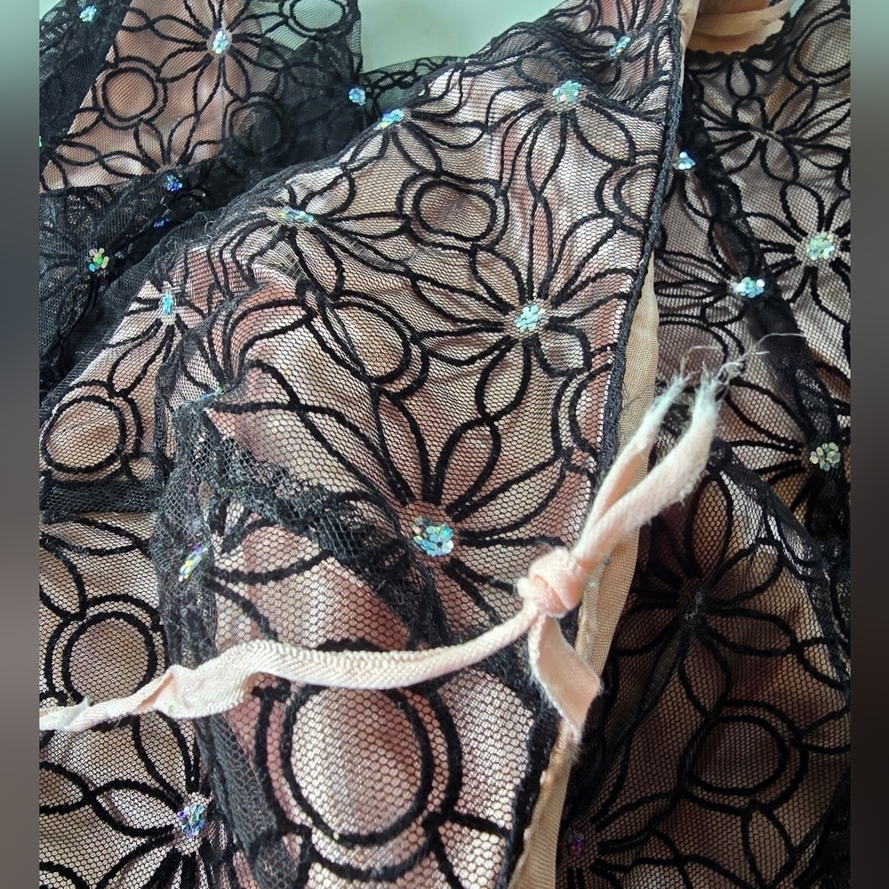 Adrianna Papell Botique Mesh Sequins Cocktail Black Strapless Dress 14 - Picture 10 of 16